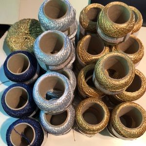 Lot of Lurex viscose yarn made in England + bonus crochet purse in this yarn